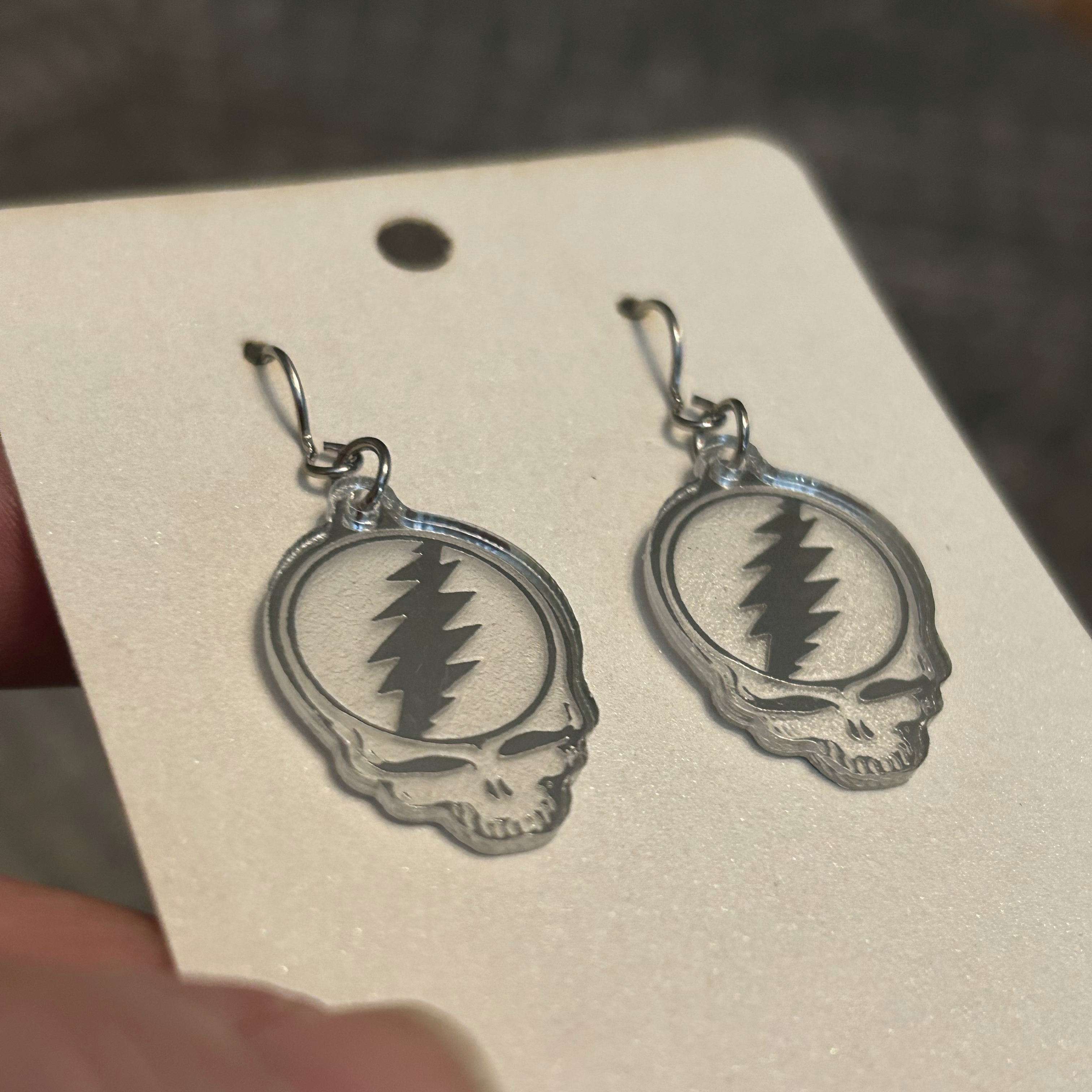 Mirror Stealie Earrings