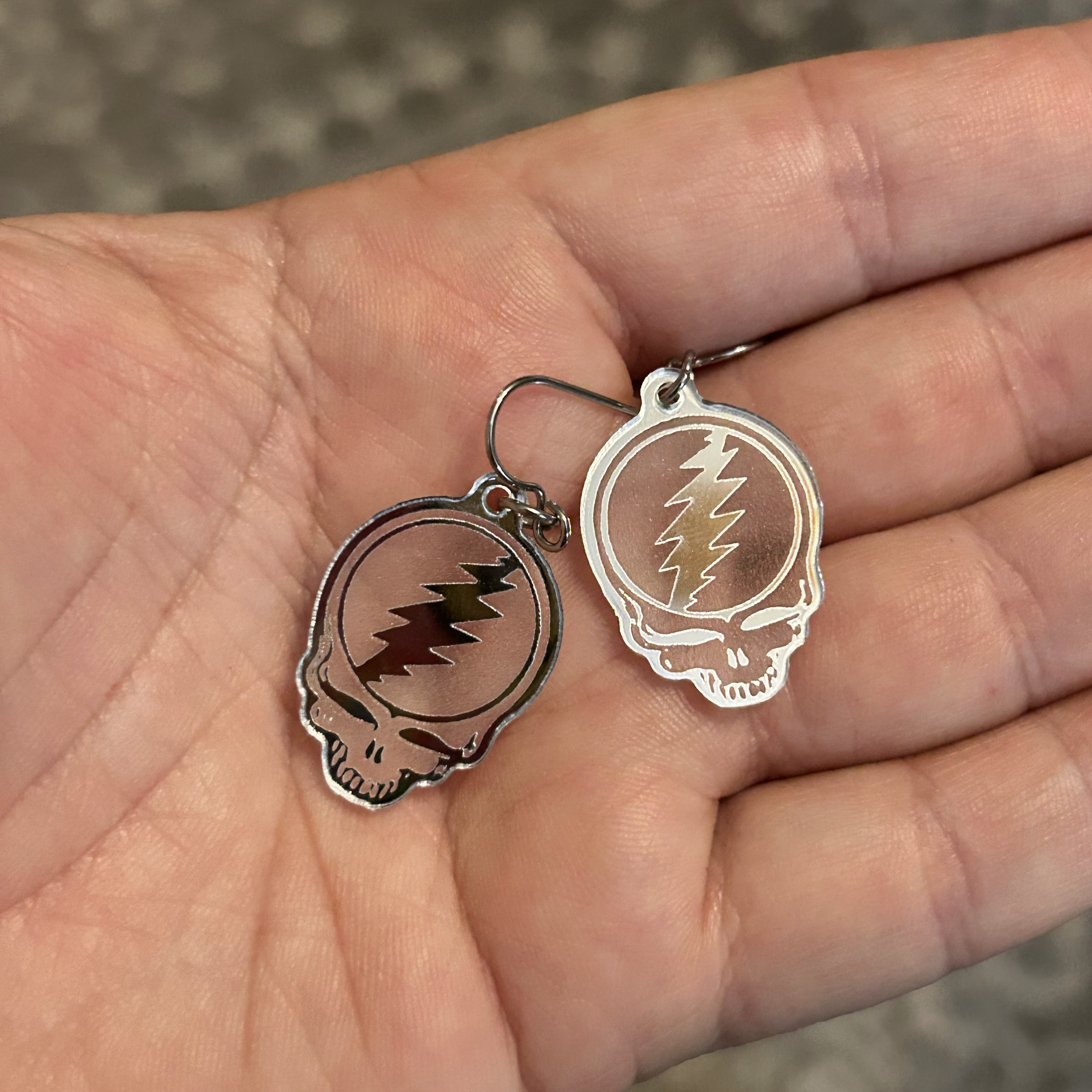 Mirror Stealie Earrings