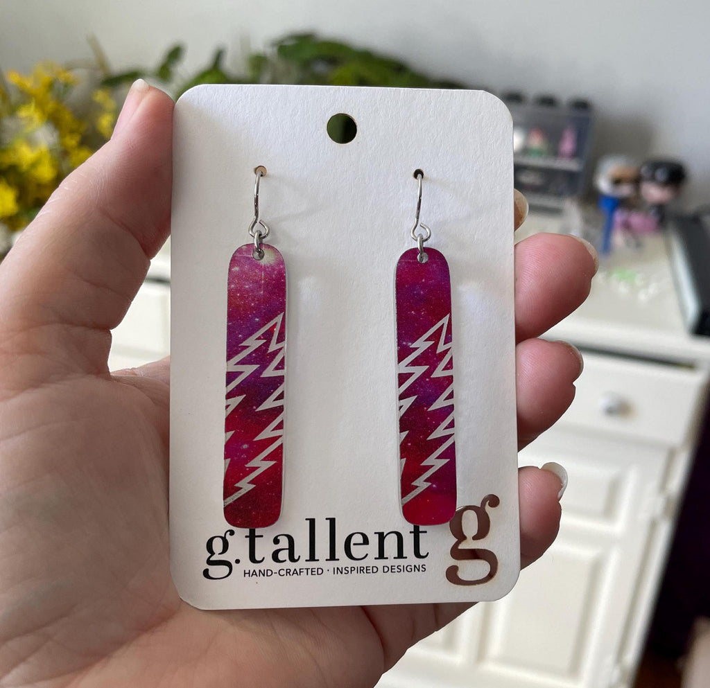 Mirror Acrylic Earrings – Lightning Bolt or Smiling Bear