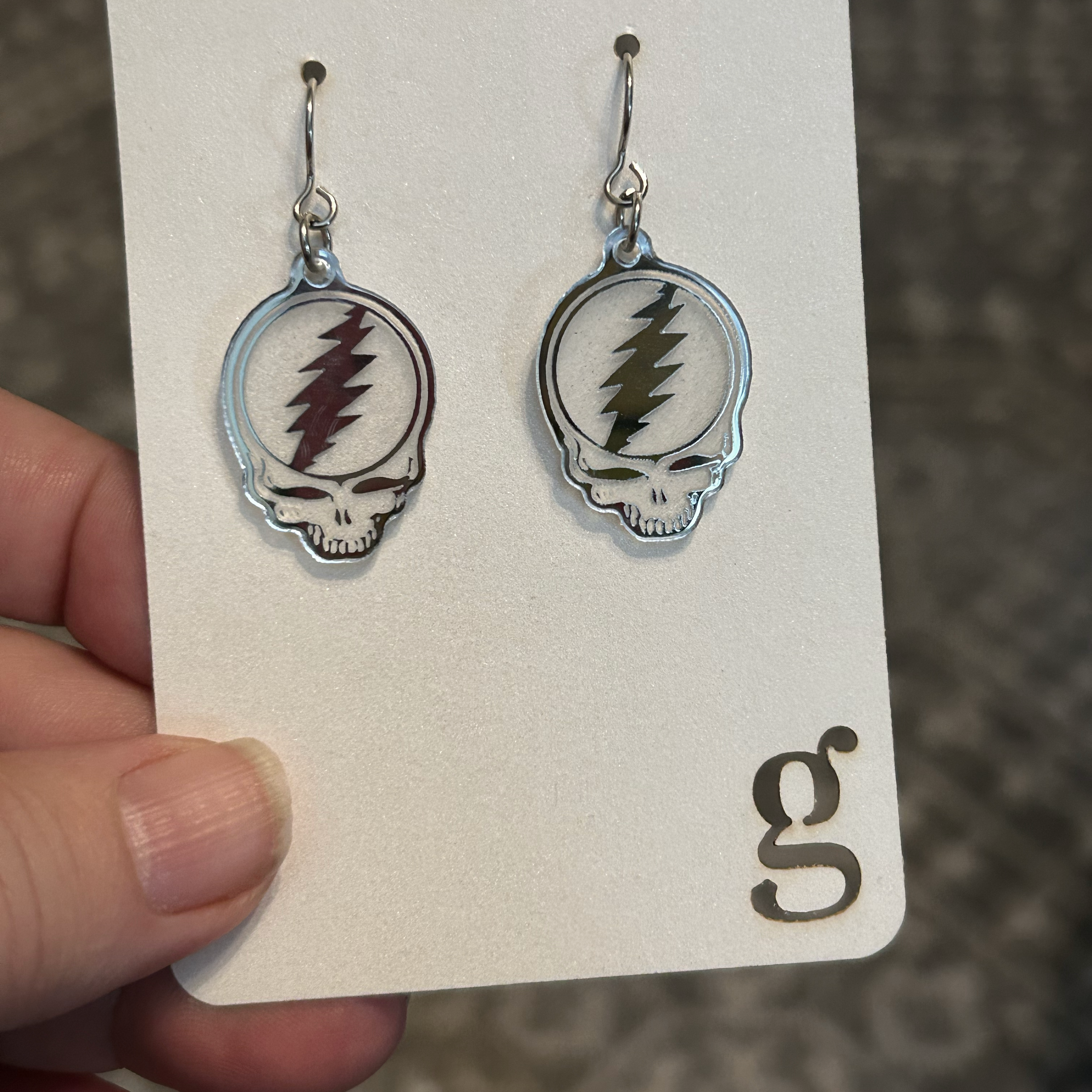 Mirror Stealie Earrings