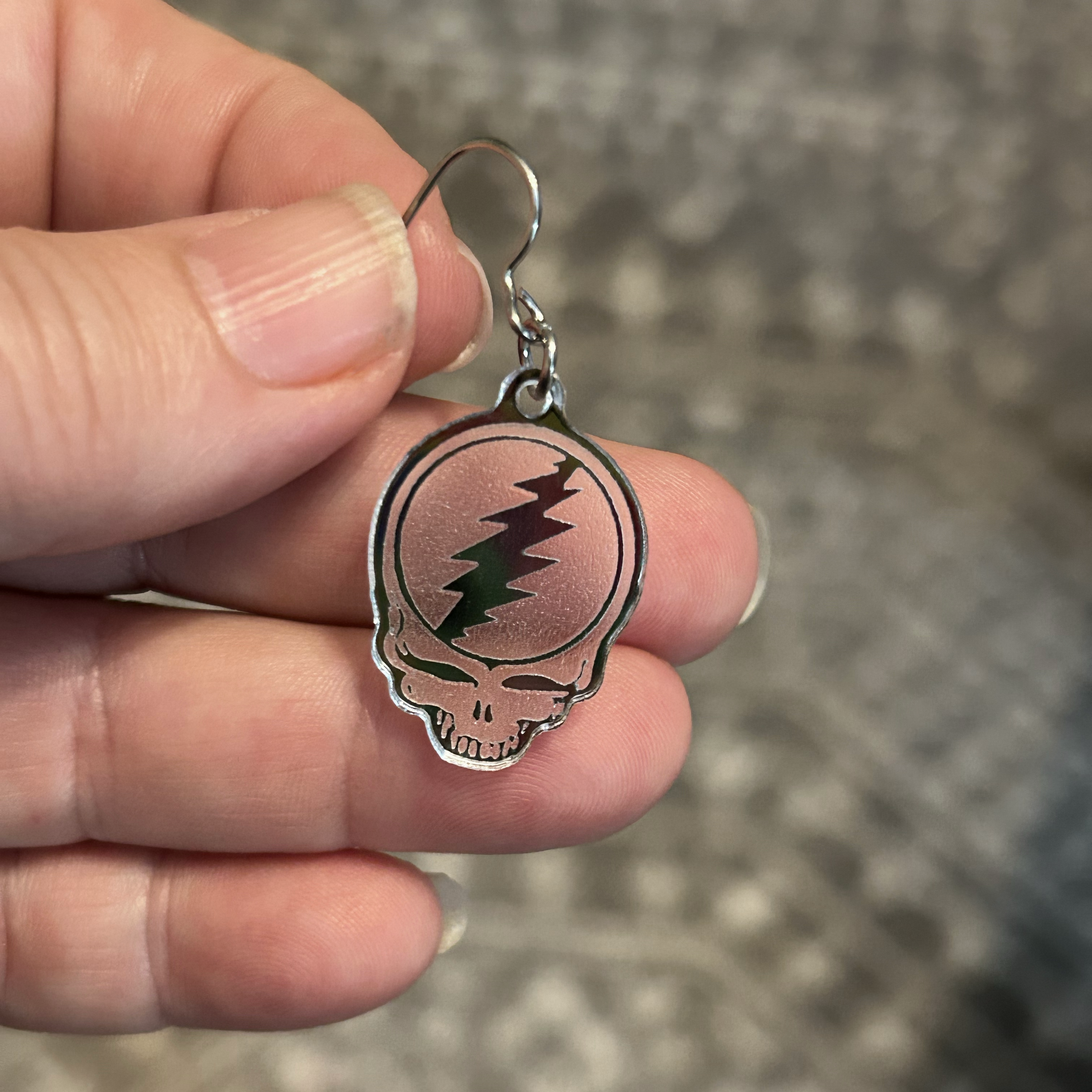 Mirror Stealie Earrings